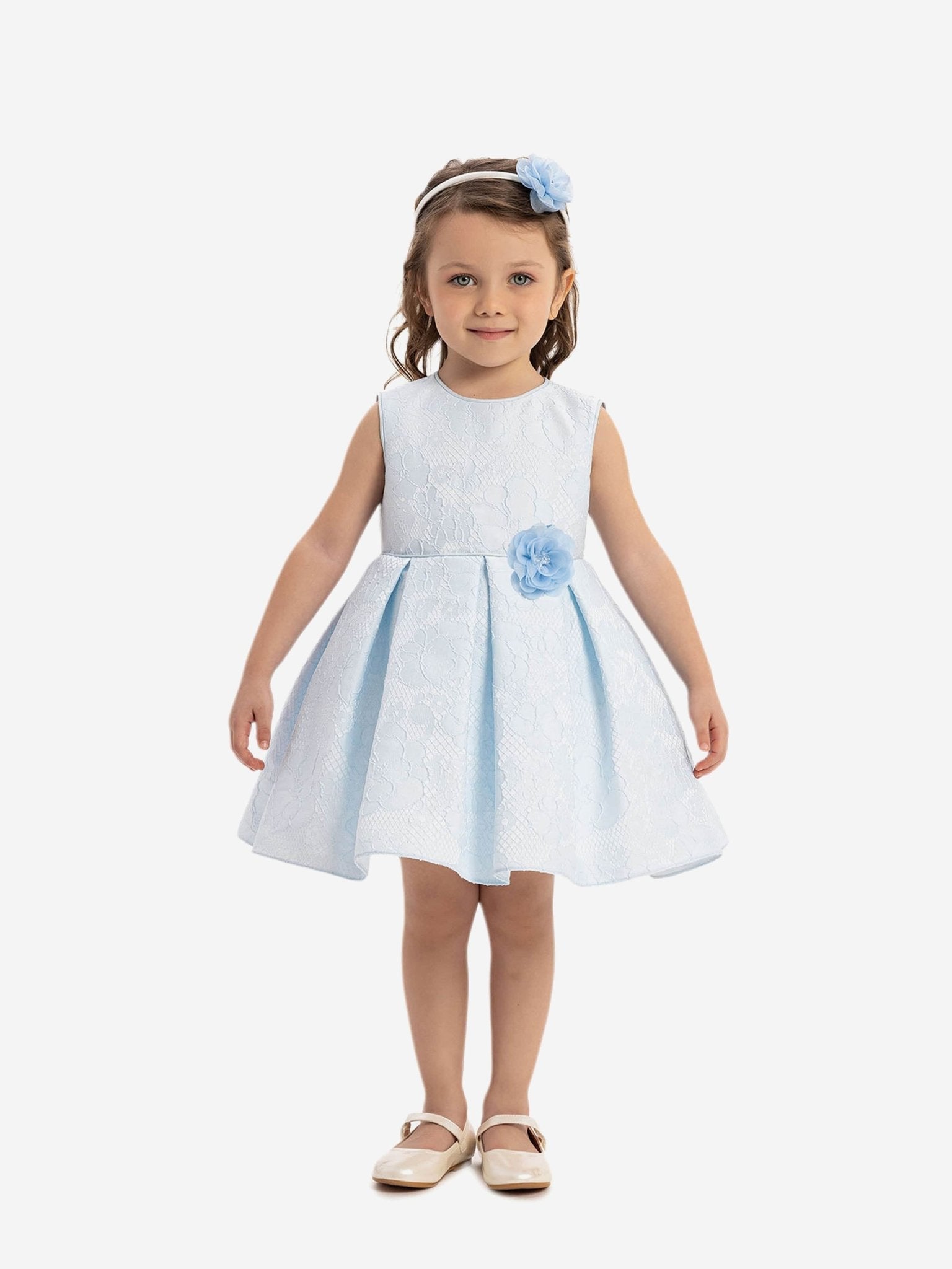 DRESS & Fleur Baby Girls Flower Dress in Blue - Vintress Fashion