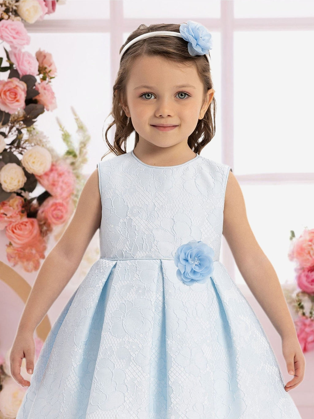 DRESS & Fleur Baby Girls Flower Dress in Blue - Vintress Fashion