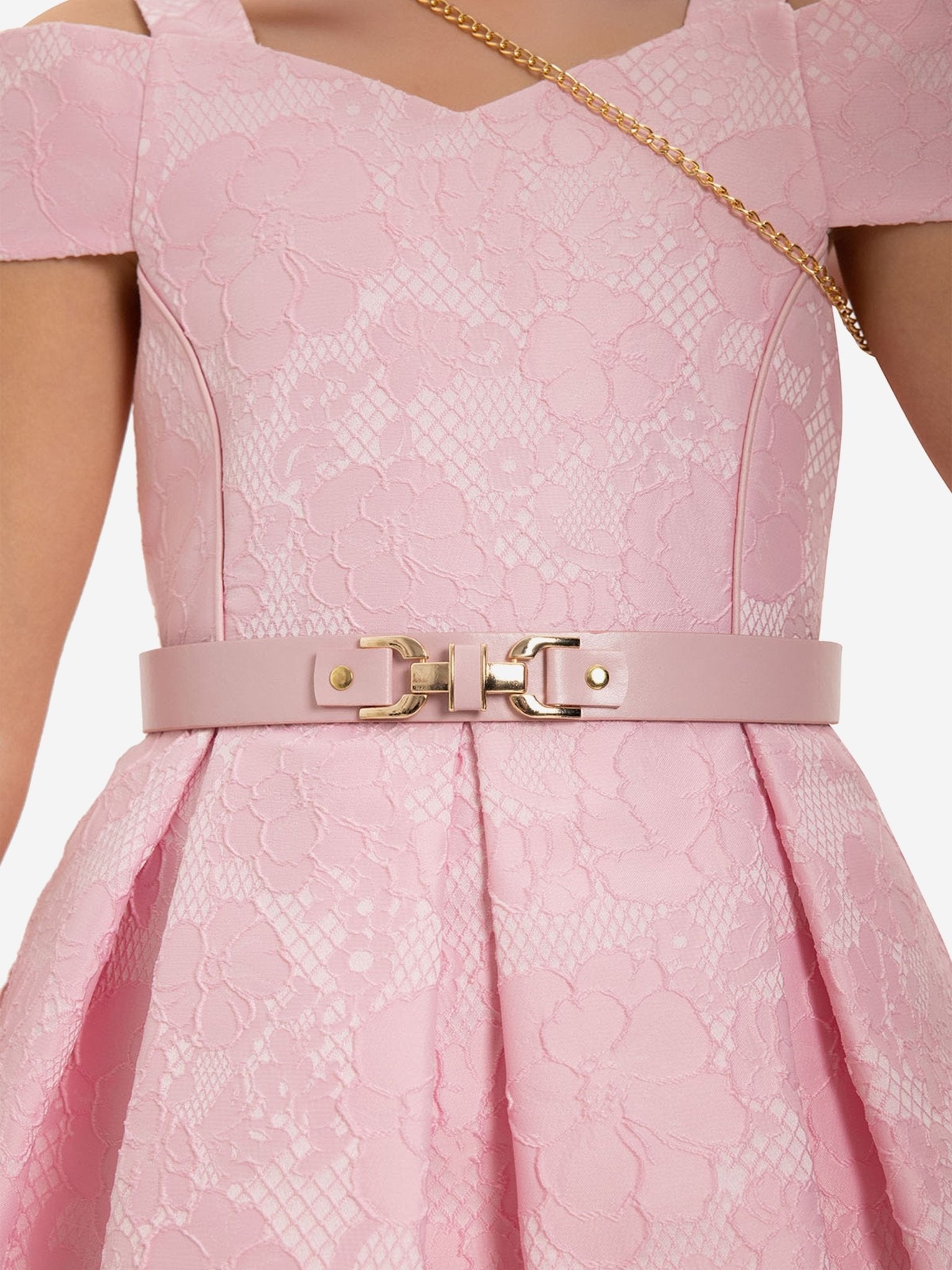 DRESS & Fleur Girls Dress with Bag and Belt in Pink - Vintress Fashion