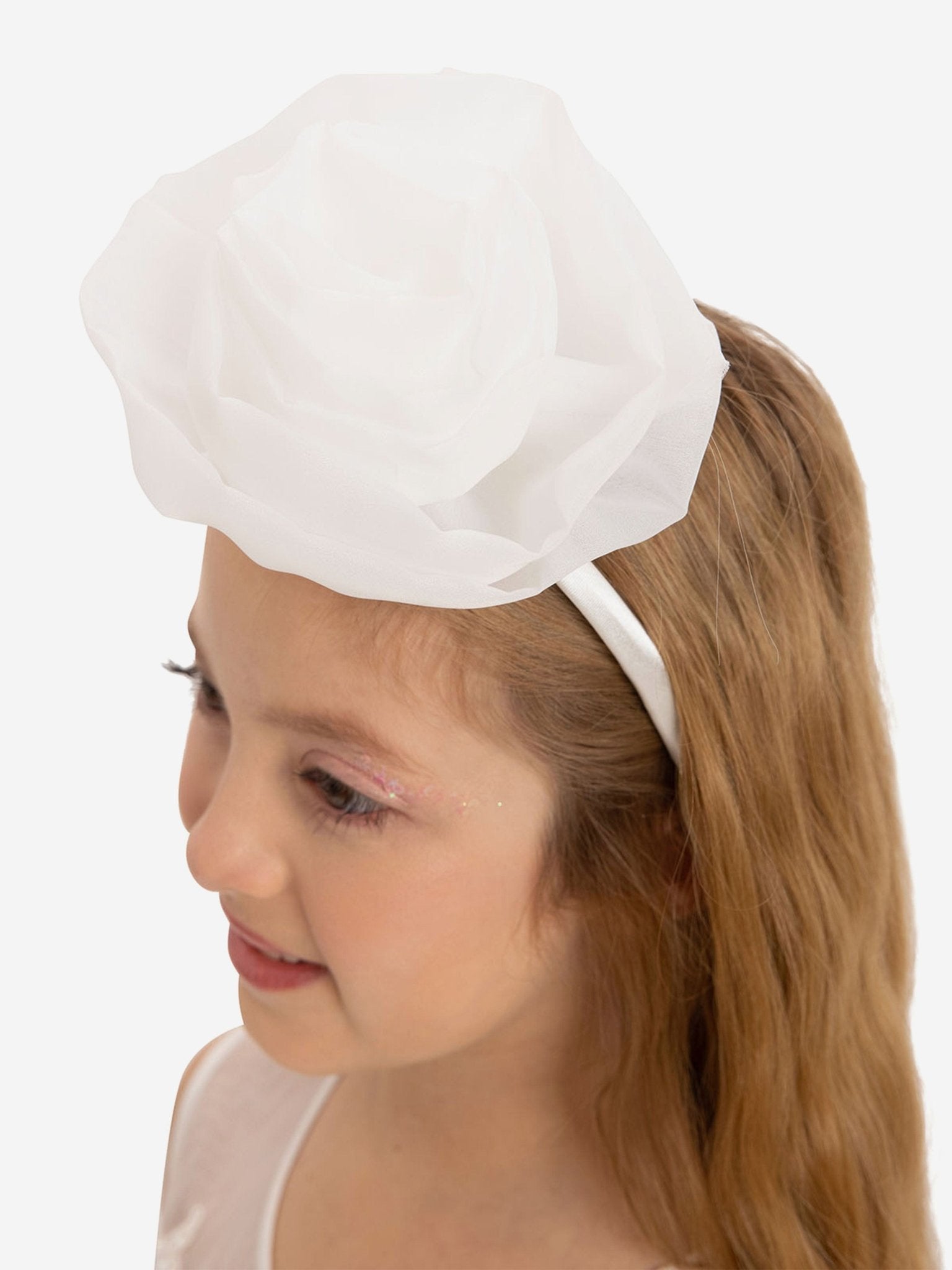 DRESS & Fleur Girls Dress with Headband in White - Vintress Fashion