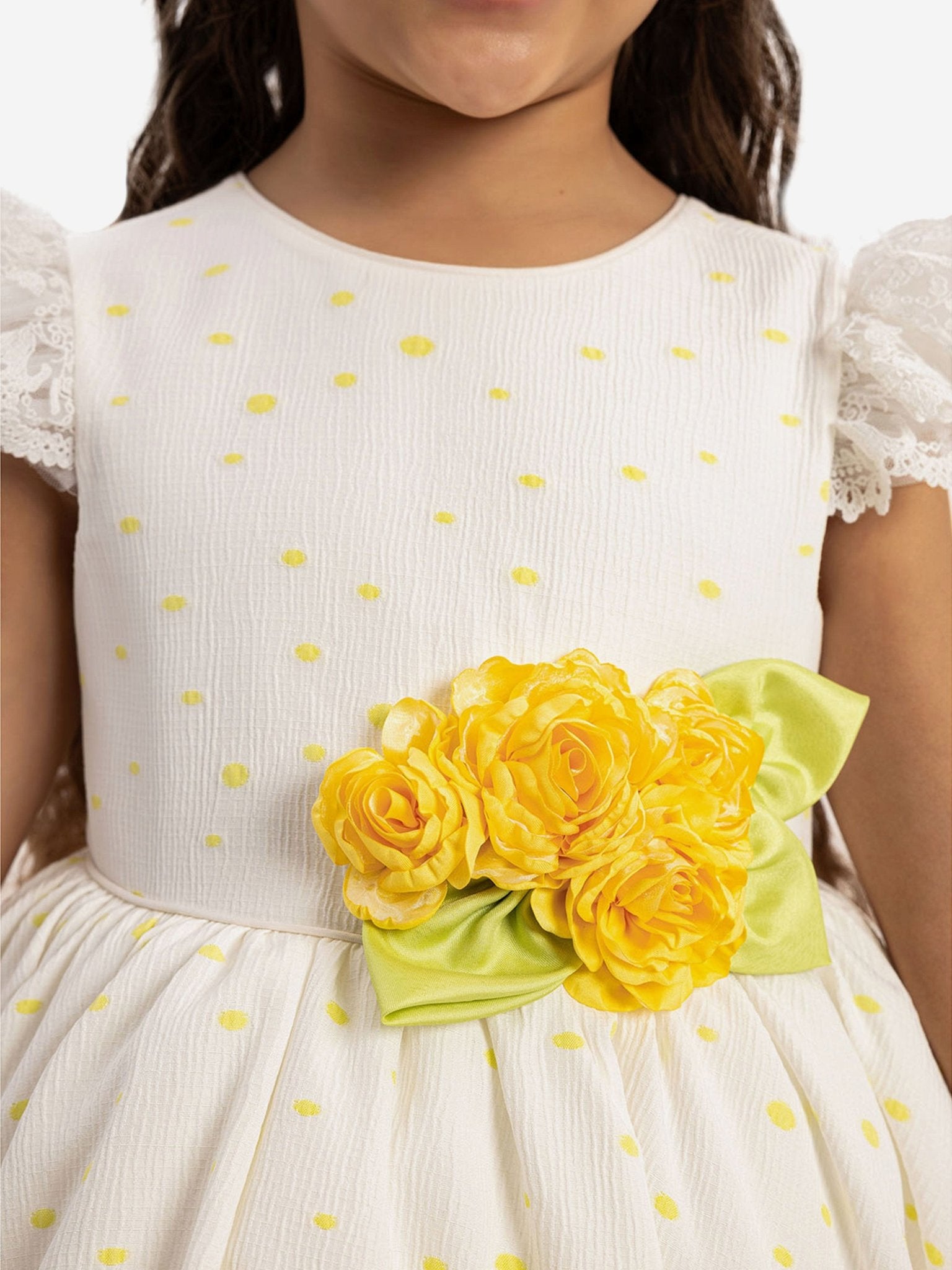 DRESS & Fleur Girls Dress with Headband in Yellow - Vintress Fashion