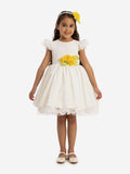 DRESS & Fleur Girls Dress with Headband in Yellow - Vintress Fashion