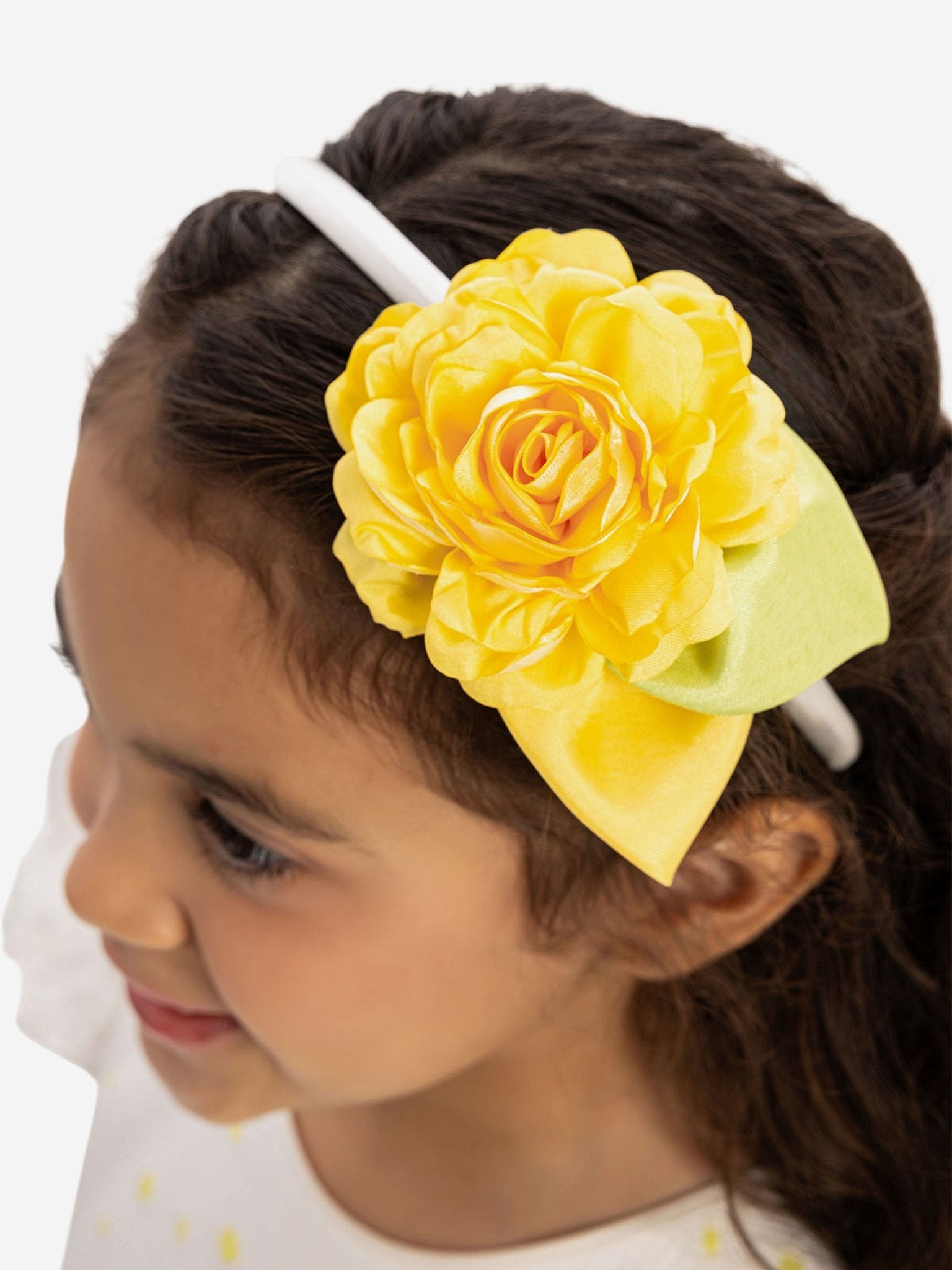 DRESS & Fleur Girls Dress with Headband in Yellow - Vintress Fashion