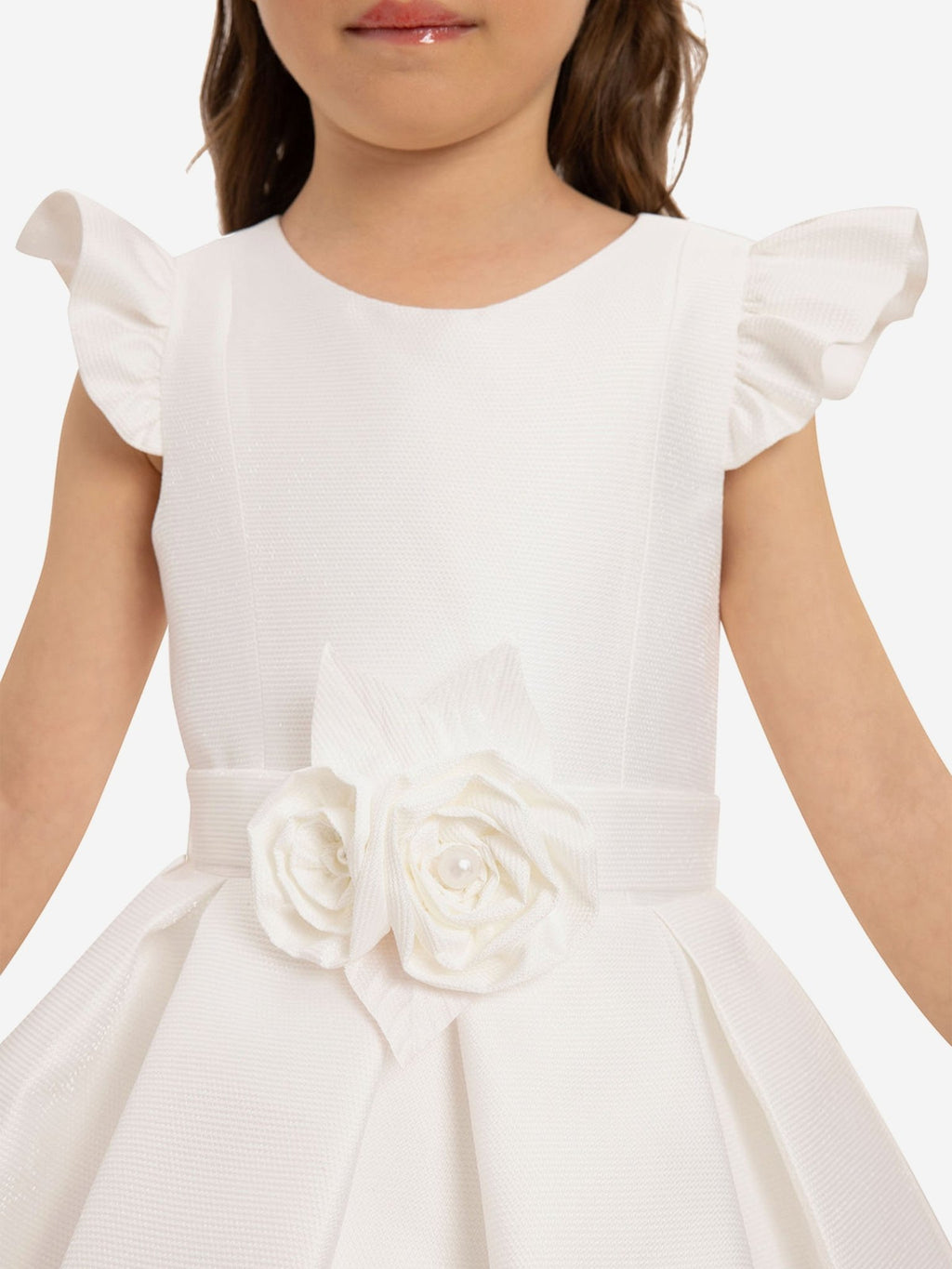 DRESS & Fleur Girls Dress with Matching Floral Bag in White - Vintress Fashion