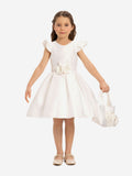 DRESS & Fleur Girls Dress with Matching Floral Bag in White - Vintress Fashion