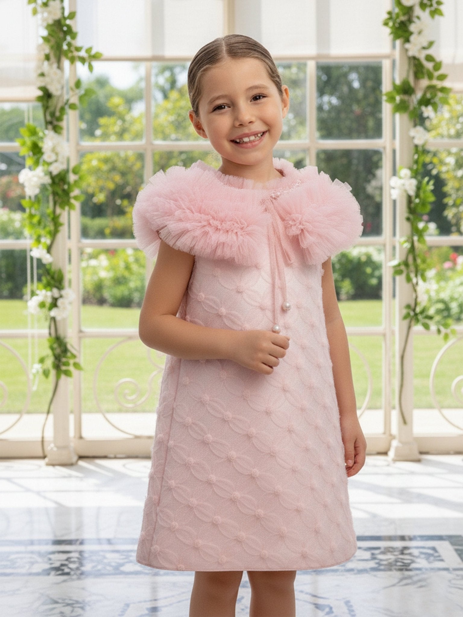DRESS & Fleur Girls Occasion Dress and Cape Set in Pink - Vintress Fashion