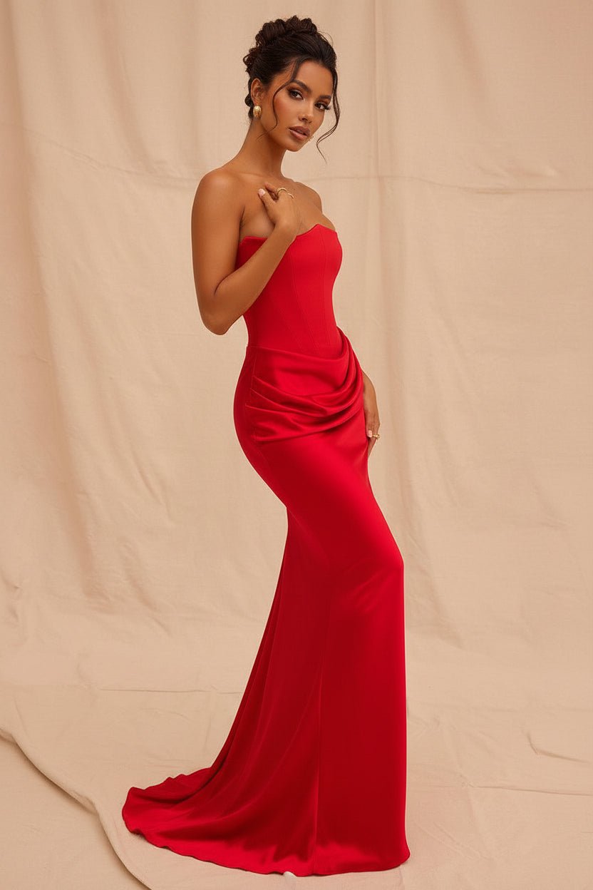 Elegant Dress Fishbone Velvet Gown - Vintress Fashion