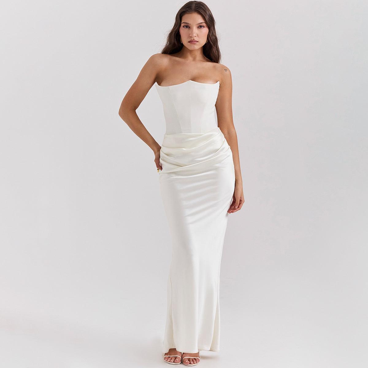 Elegant Dress Fishbone Velvet Gown - Vintress Fashion