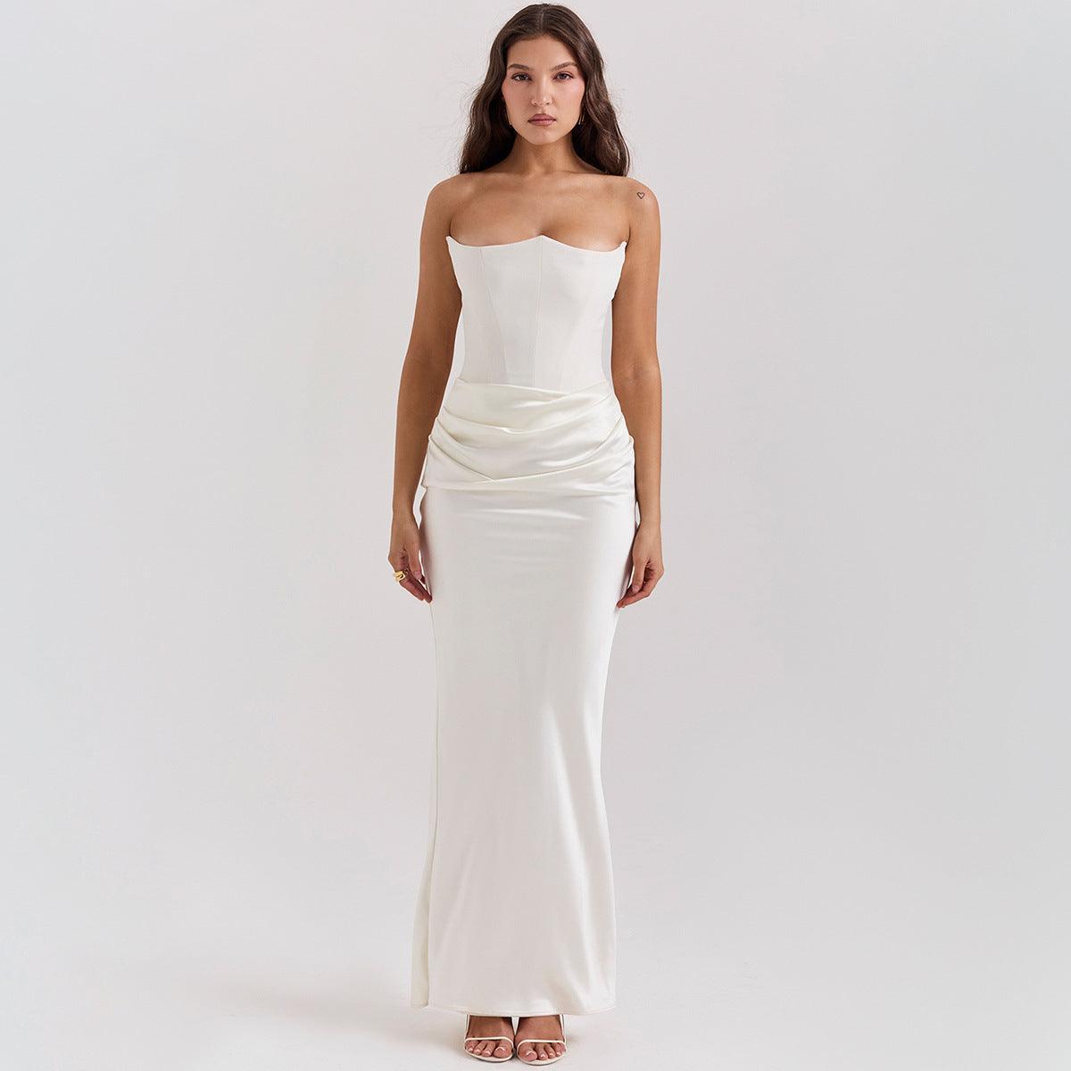 Elegant Dress Fishbone Velvet Gown - Vintress Fashion
