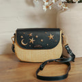 Elena Star Studded Rattan Handbag - Black & Gold - Vintress Fashion