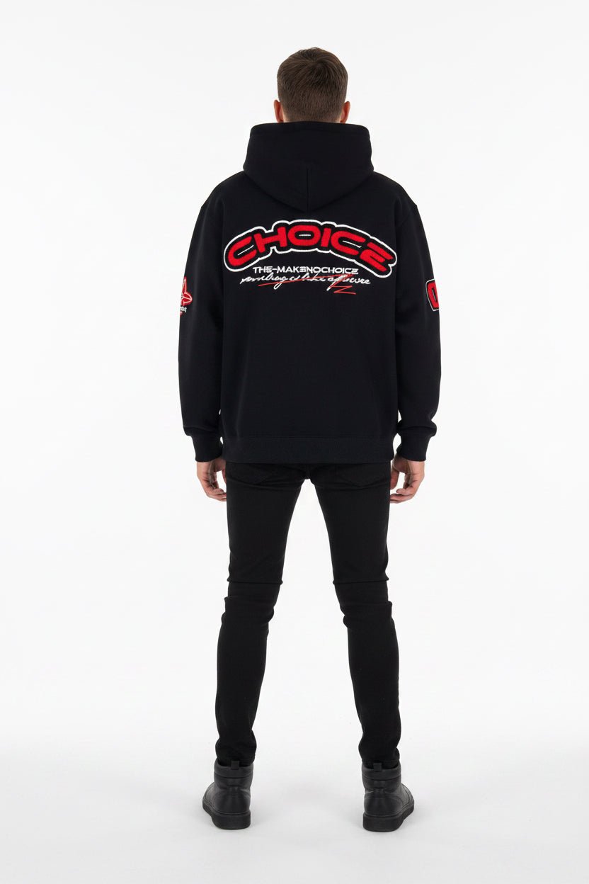 Embroidered letter hooded sweatshirt - Vintress Fashion