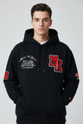 Embroidered letter hooded sweatshirt - Vintress Fashion