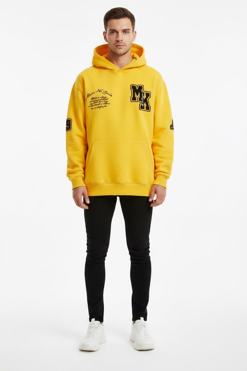 Embroidered letter hooded sweatshirt - Vintress Fashion