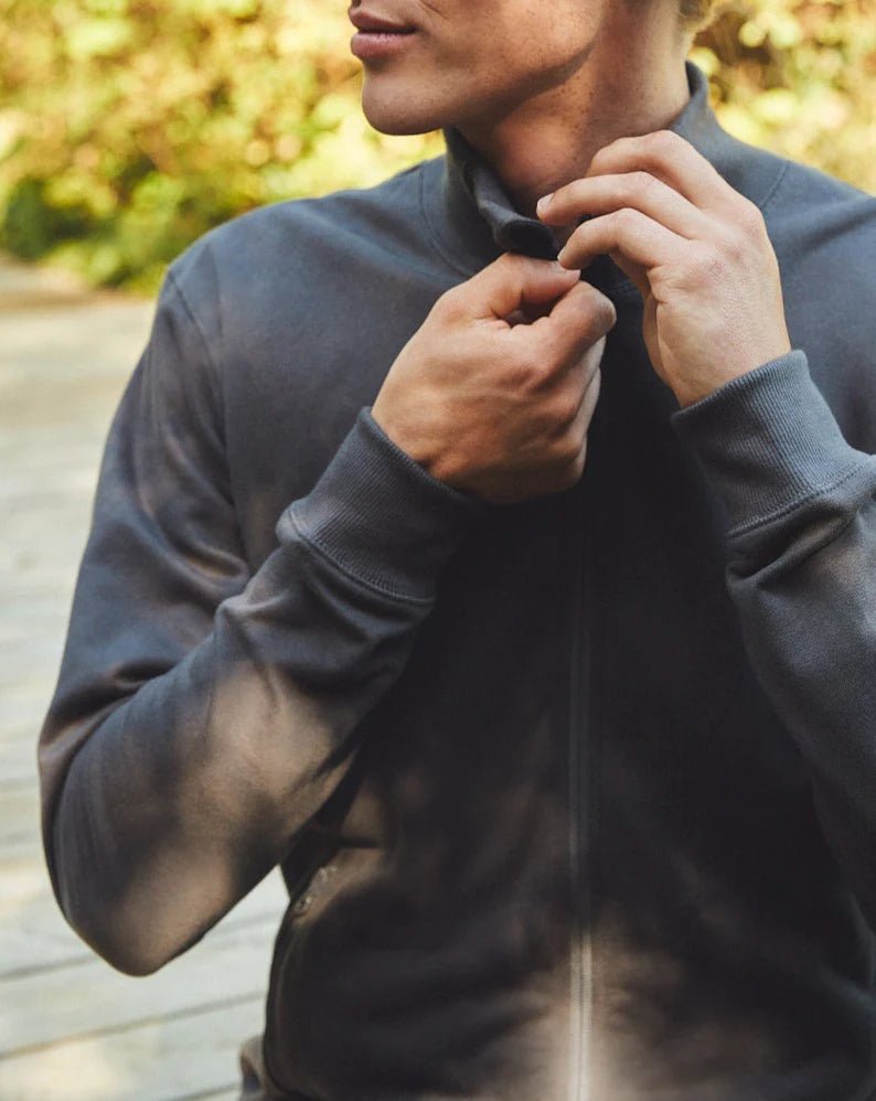 Fairtrade Organic Cotton High Neck Jacket: Unisex - Vintress Fashion
