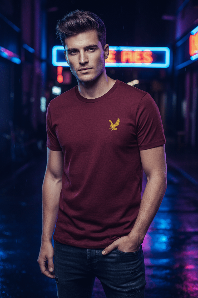 Gold Eagle | Crystal Palace | Embroidery | Cotton Tee - Vintress Fashion