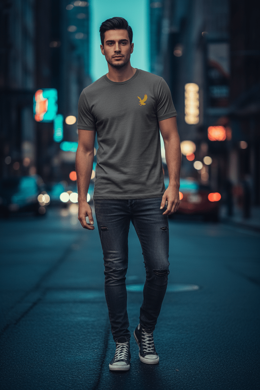 Gold Eagle | Crystal Palace | Embroidery | Cotton Tee - Vintress Fashion