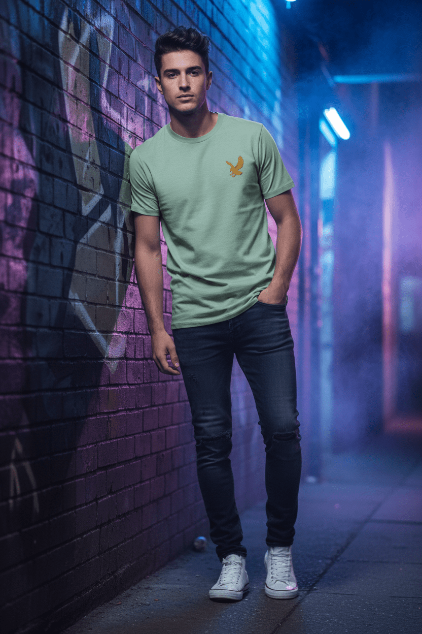 Gold Eagle | Crystal Palace | Embroidery | Cotton Tee - Vintress Fashion