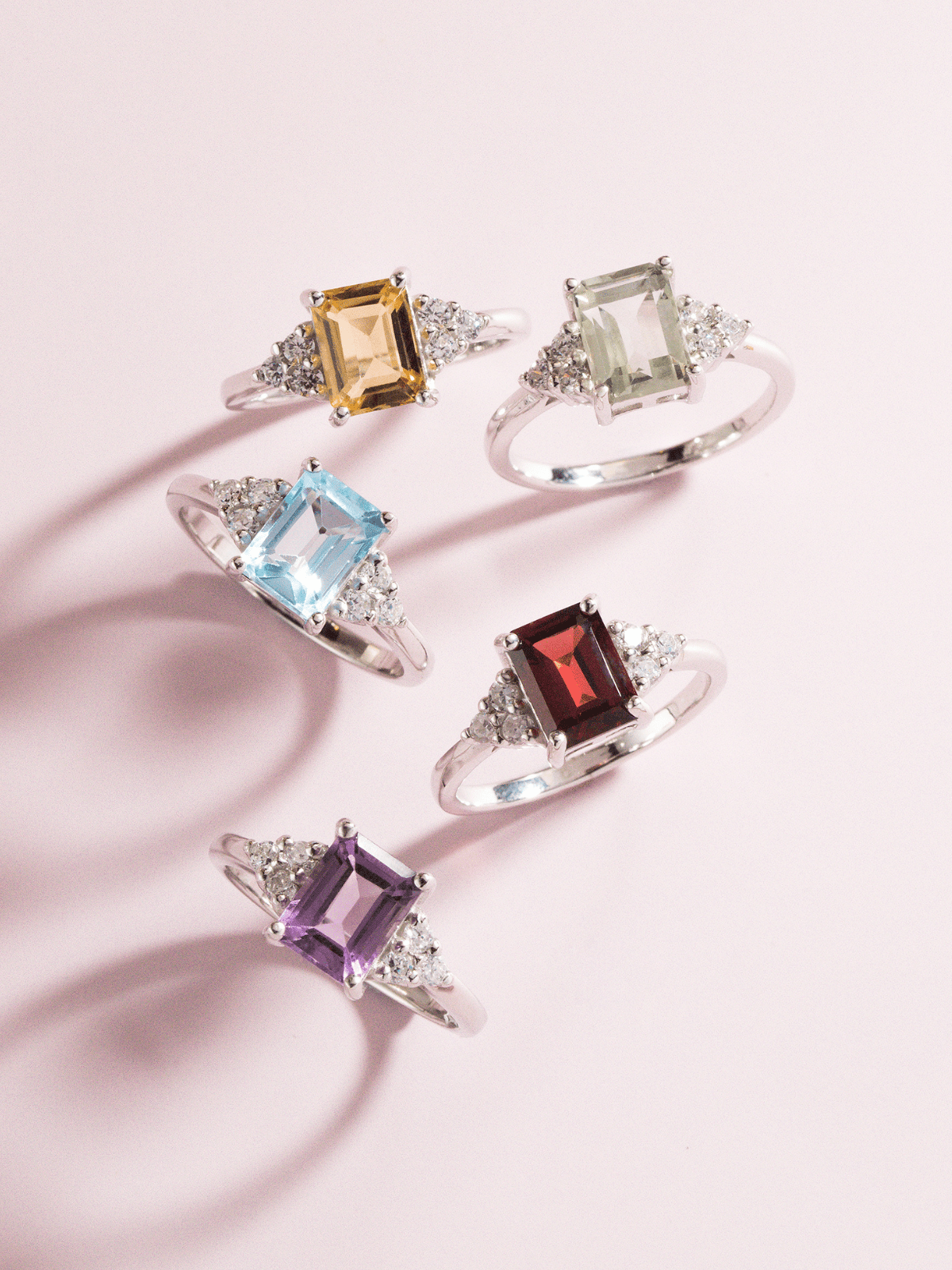 Green Amethyst Emerald Cut Ring in Sterling Silver - Vintress Fashion