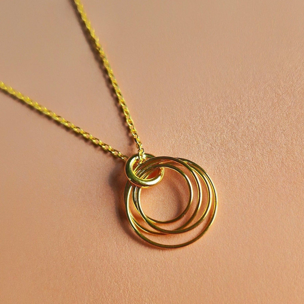 Hoop Cluster Rings Gold Chain Necklace - Vintress Fashion