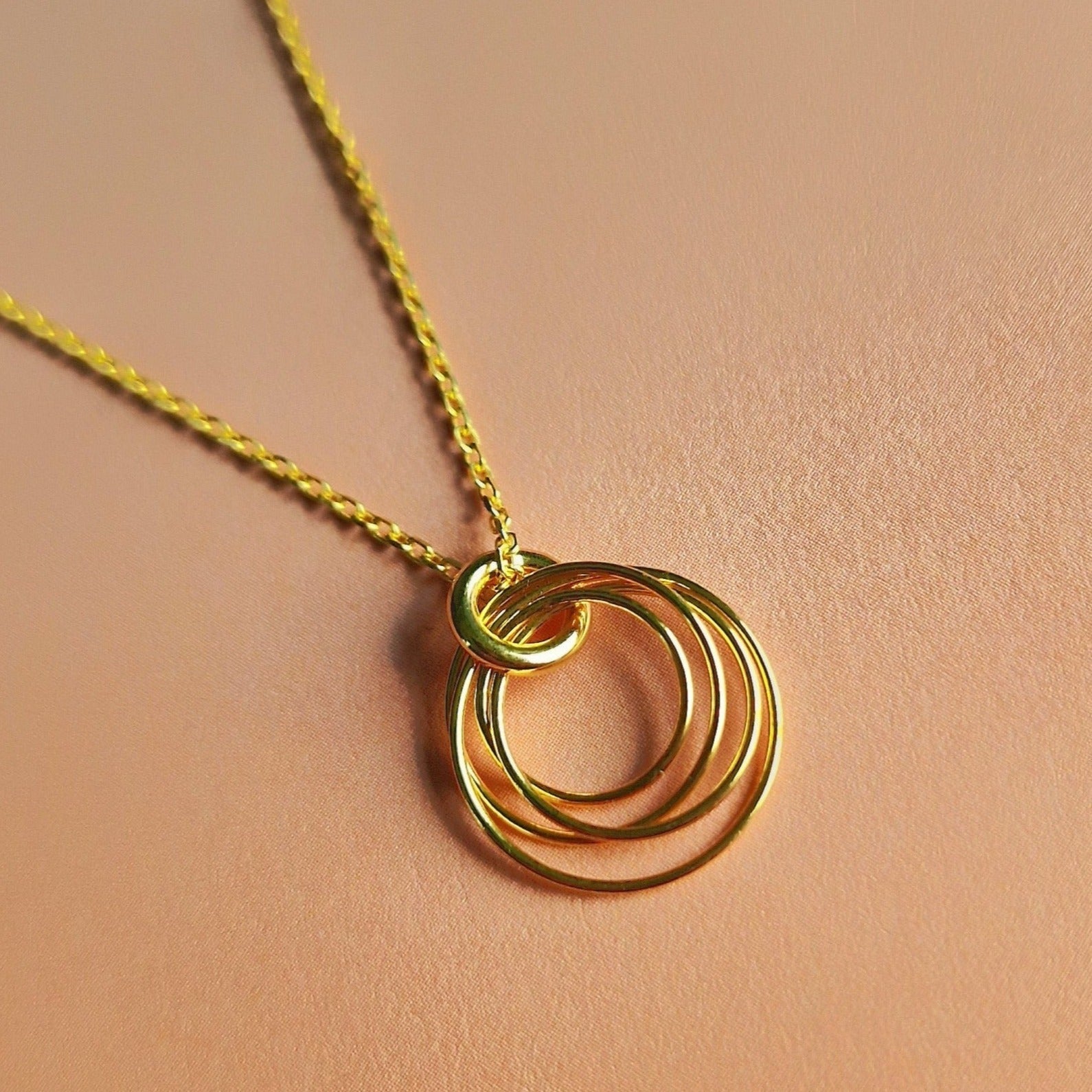 Hoop Cluster Rings Gold Chain Necklace - Vintress Fashion