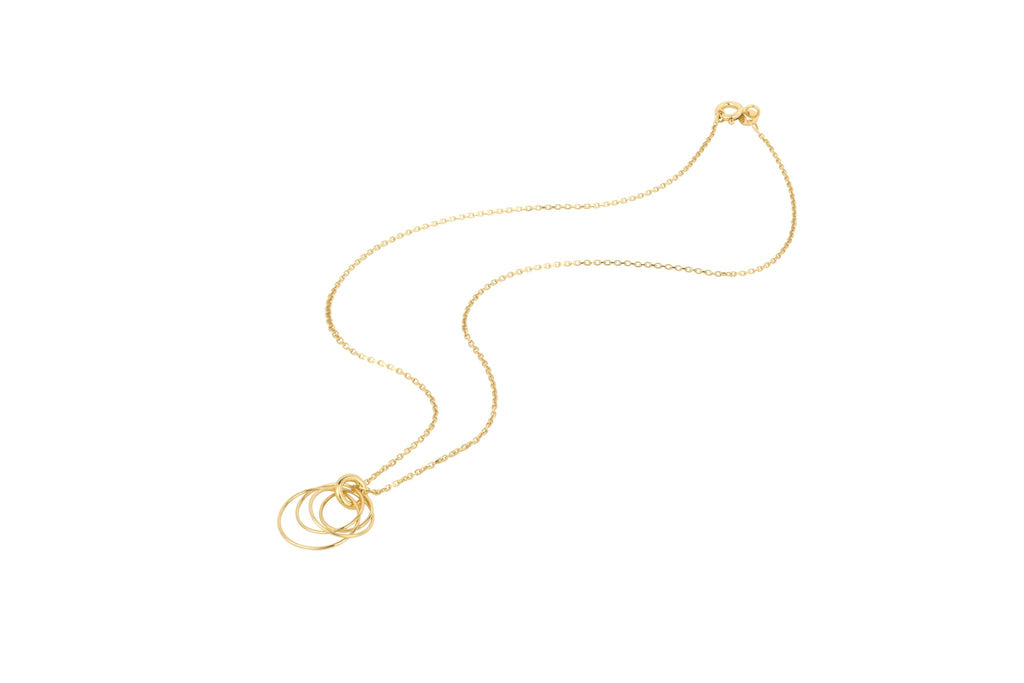 Hoop Cluster Rings Gold Chain Necklace - Vintress Fashion