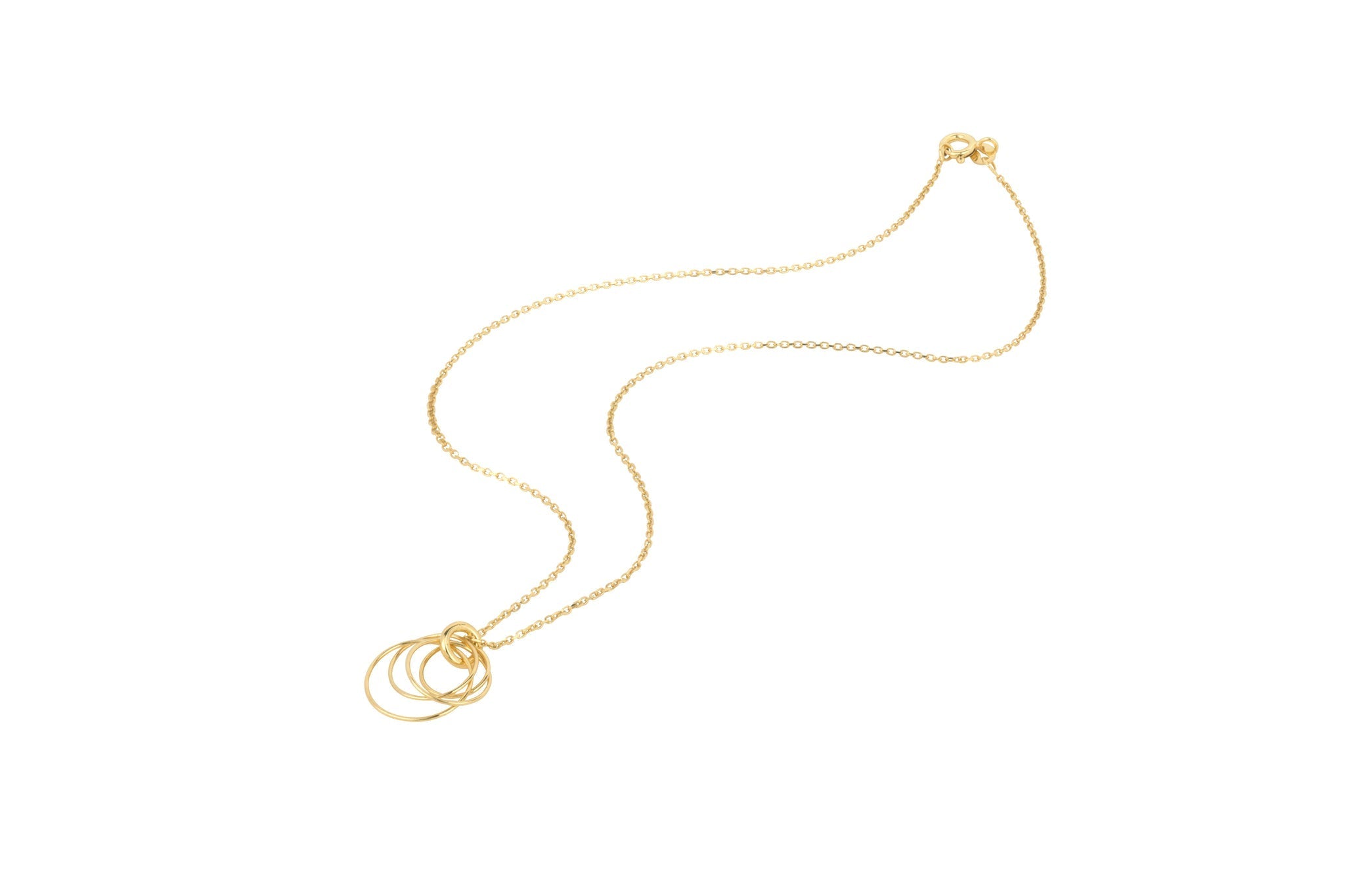 Hoop Cluster Rings Gold Chain Necklace - Vintress Fashion