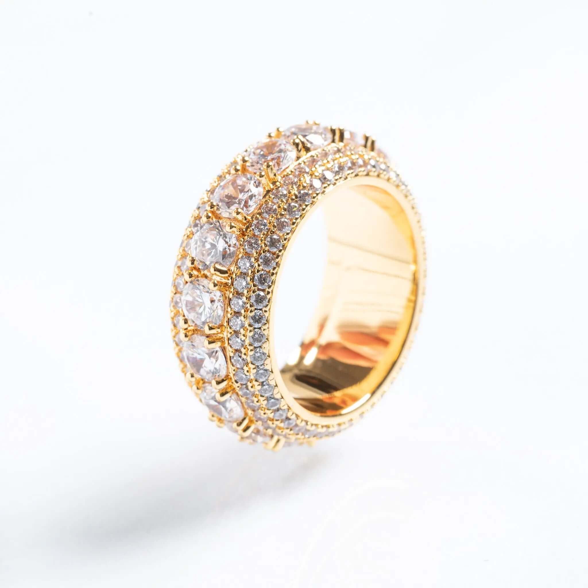 Iced Spinning Ring - Gold - Vintress Fashion