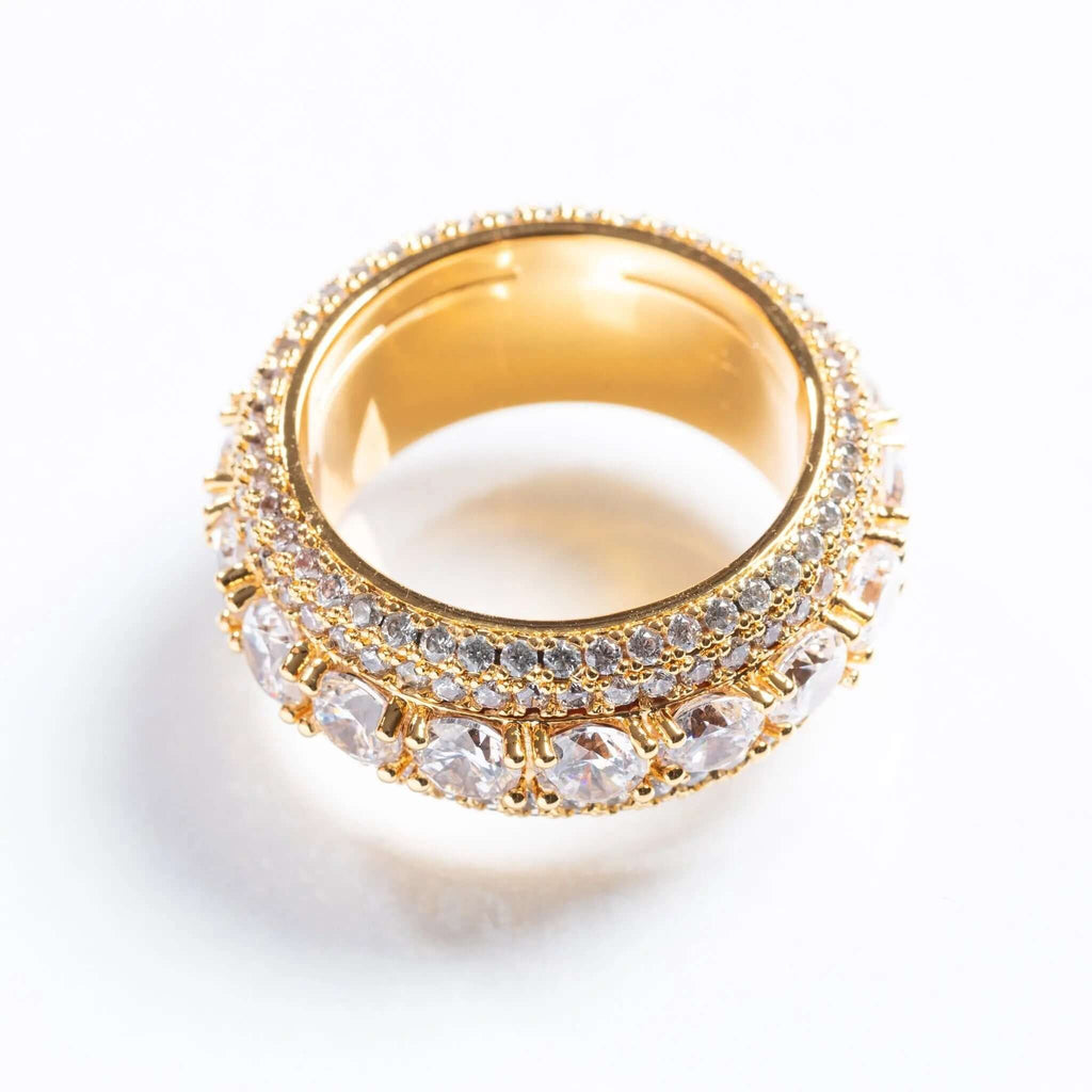 Iced Spinning Ring - Gold - Vintress Fashion