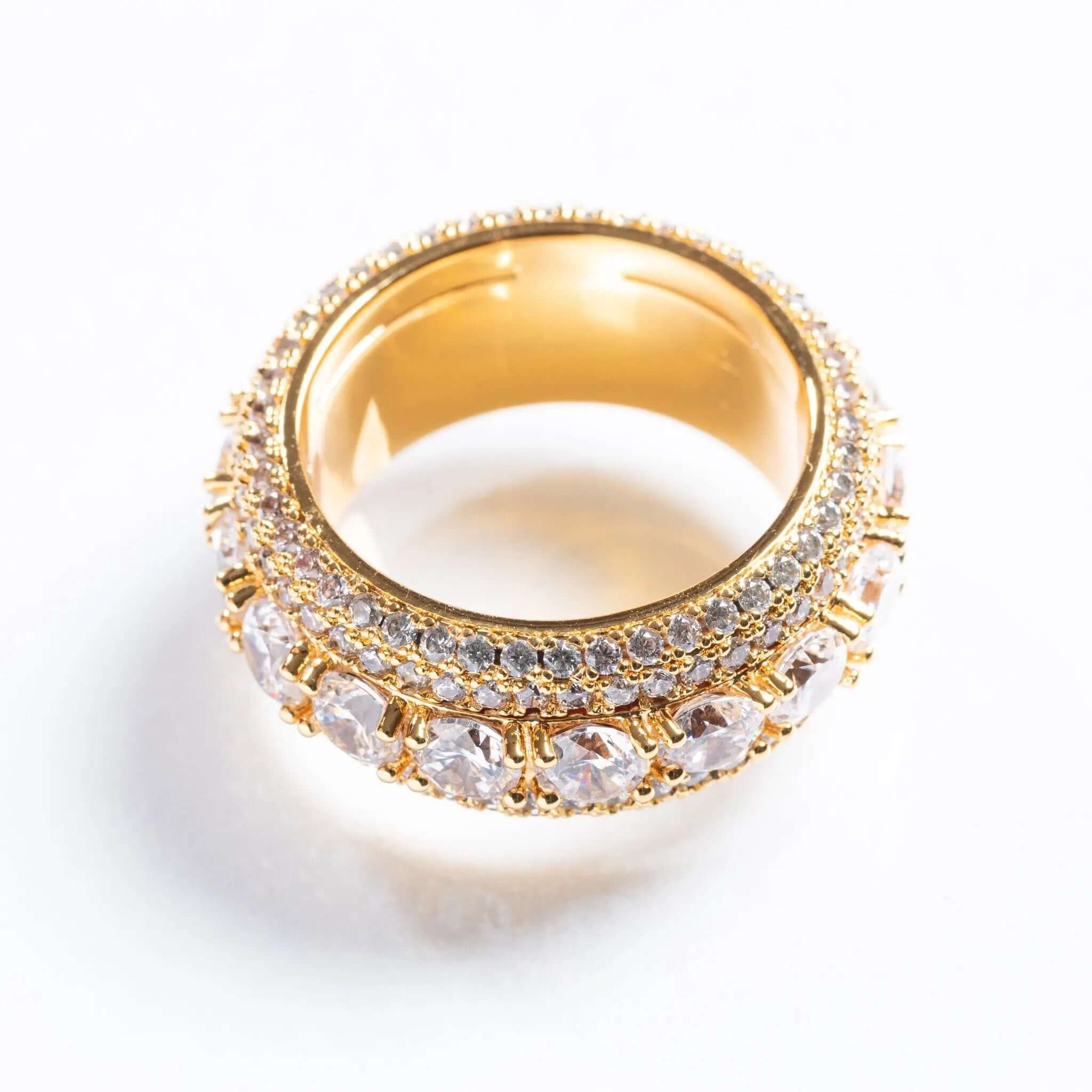 Iced Spinning Ring - Gold - Vintress Fashion
