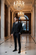 James - Men's Classic 3 Piece Black Suit - Vintress Fashion