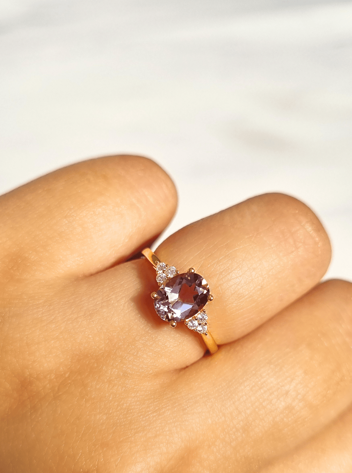 Lavender Amethyst Ring in 18k Gold Vermeil - Vintress Fashion