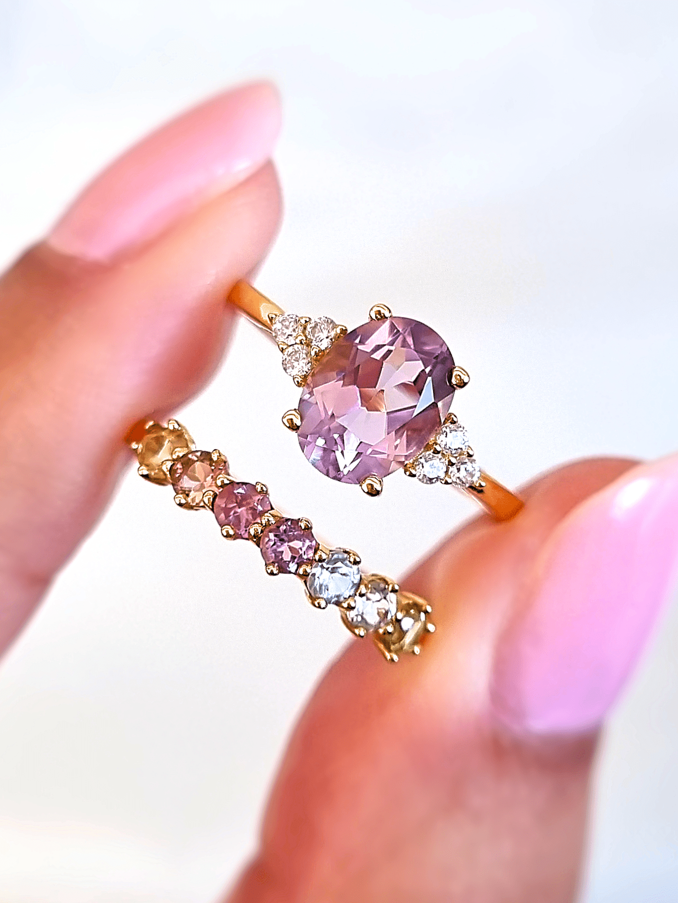 Lavender Amethyst Ring in 18k Gold Vermeil - Vintress Fashion