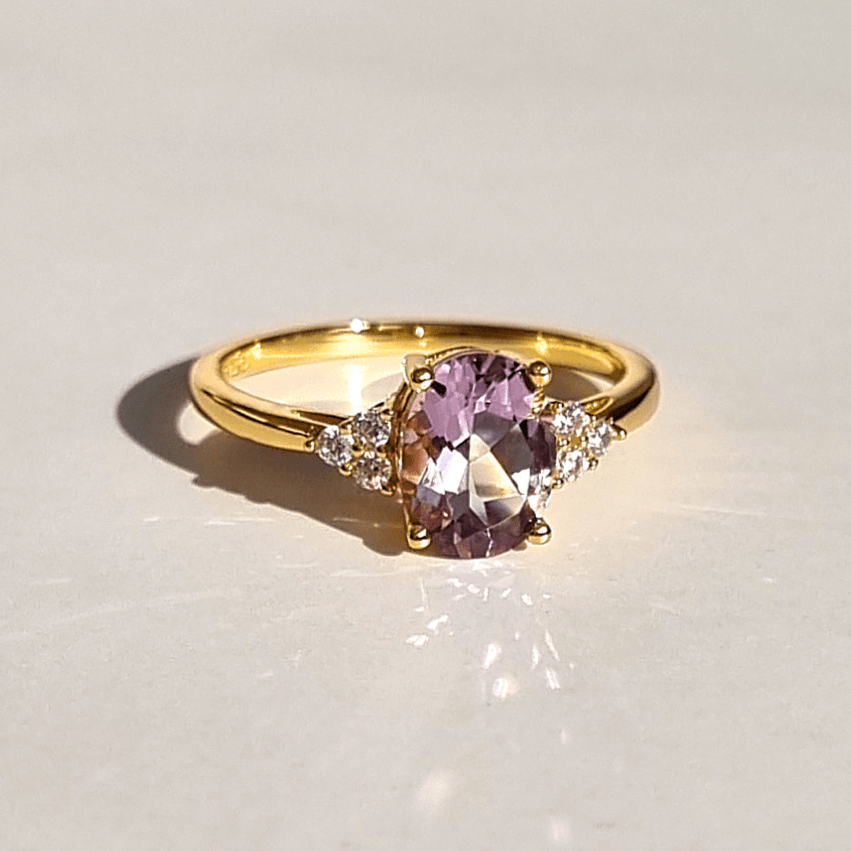 Lavender Amethyst Ring in 18k Gold Vermeil - Vintress Fashion