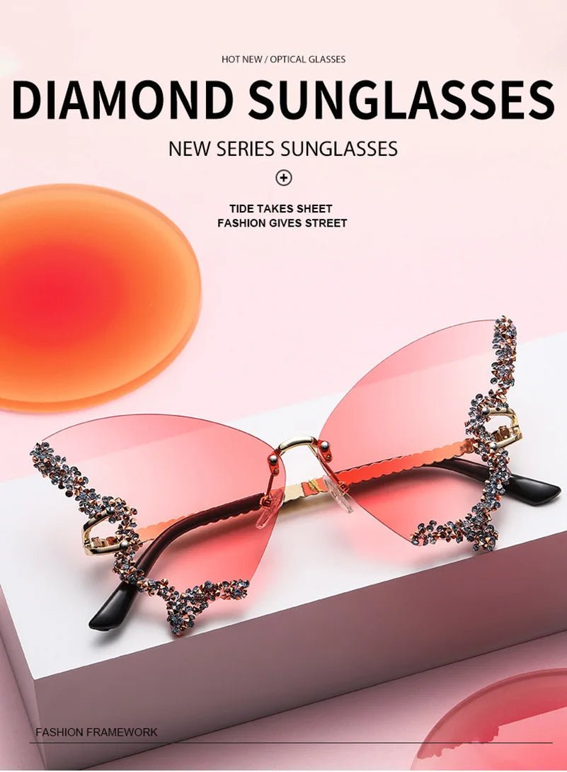 Luxury Diamond Butterfly Sunglasses - Vintress Fashion
