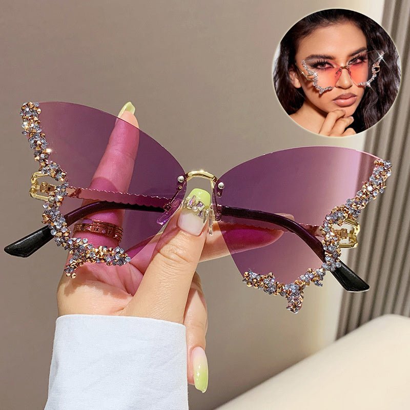 Luxury Diamond Butterfly Sunglasses - Vintress Fashion