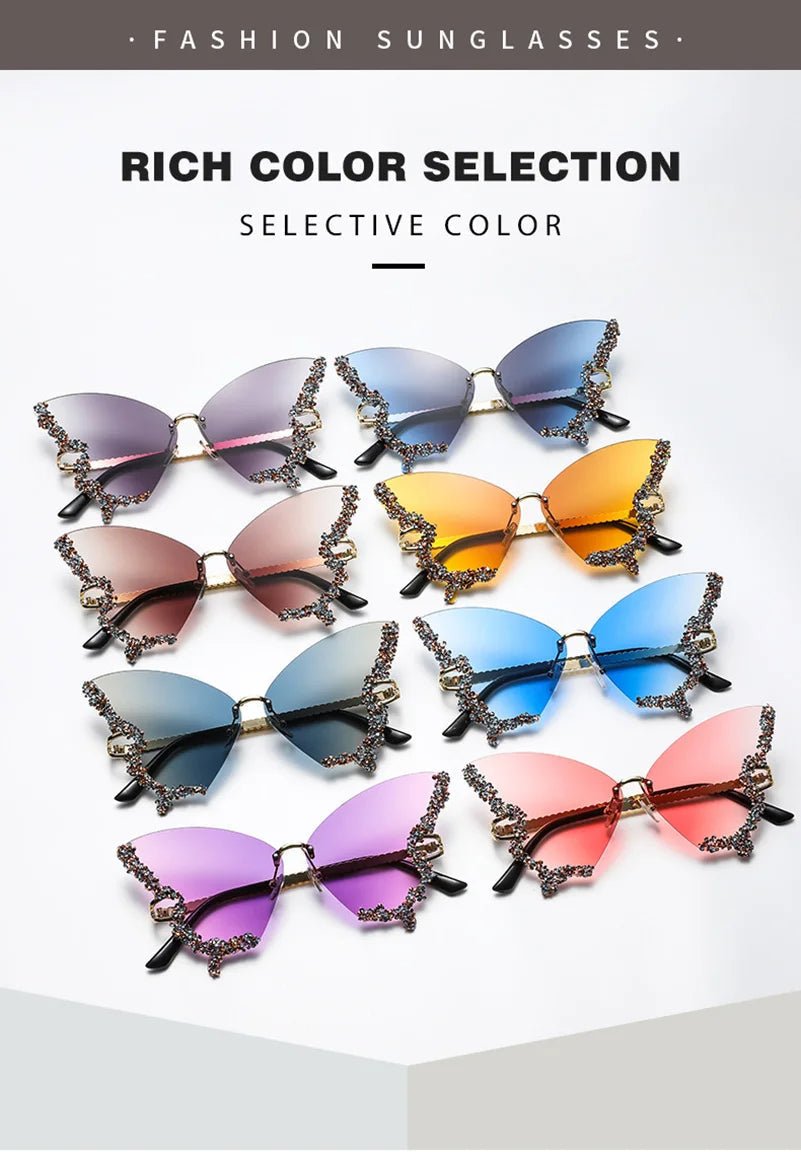 Luxury Diamond Butterfly Sunglasses - Vintress Fashion