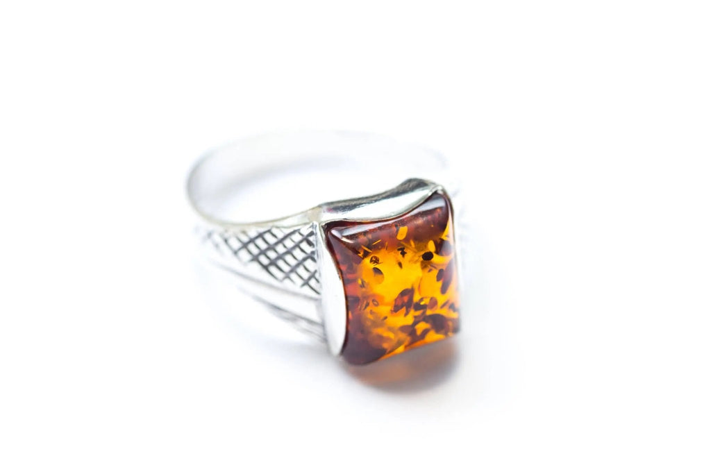 Men's Amber Solitaire Ring - Vintress Fashion