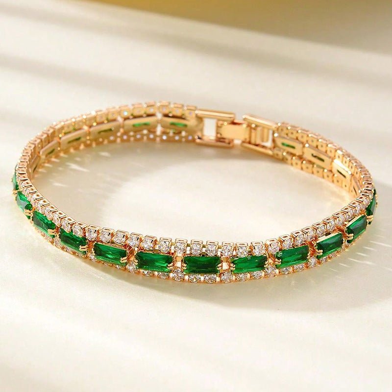 Men's And Women's Fashion Full Diamond Zirconia Double-row Tennis Chain Bracelet - Vintress Fashion