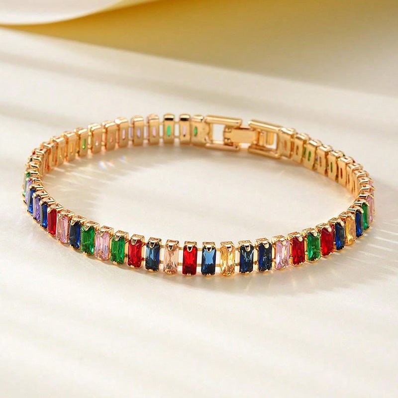 Men's And Women's Fashion Full Diamond Zirconia Double-row Tennis Chain Bracelet - Vintress Fashion