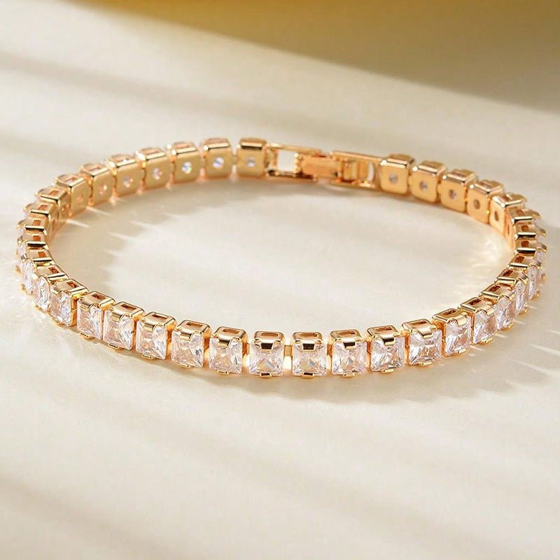 Men's And Women's Fashion Full Diamond Zirconia Double-row Tennis Chain Bracelet - Vintress Fashion