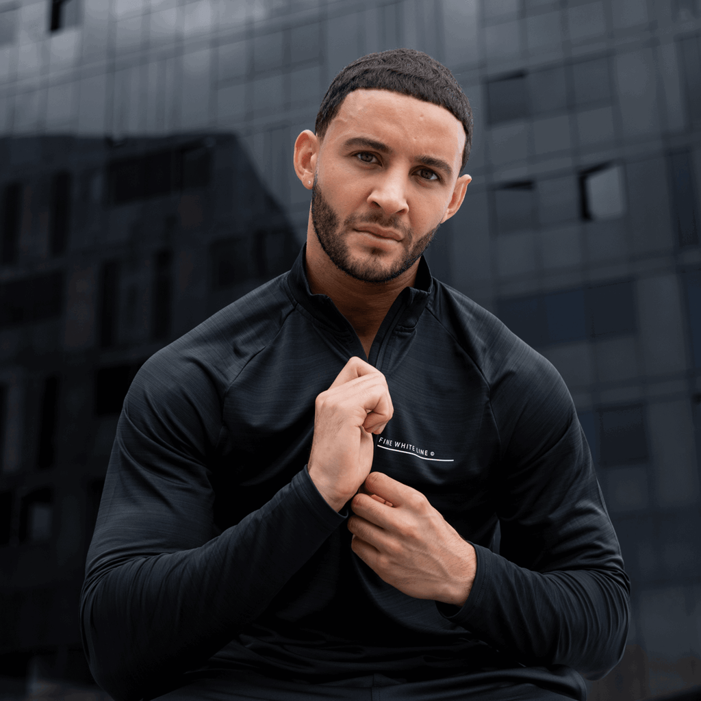 Men's Comet Black 1/4 Zip Jacket - Vintress Fashion