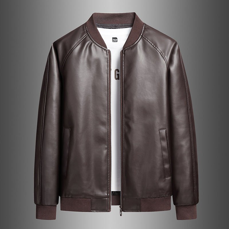 Men's Slim Fit Trendy Handsome Washed Leather Jacket - Vintress Fashion