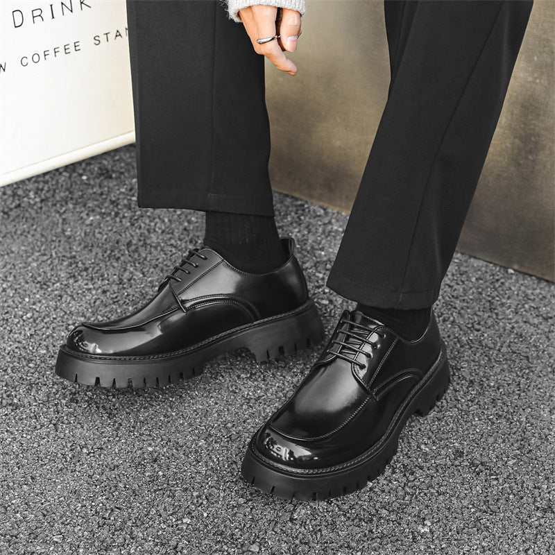 Men's Thick-soled Height-increasing Casual Leather Shoes - Vintress Fashion