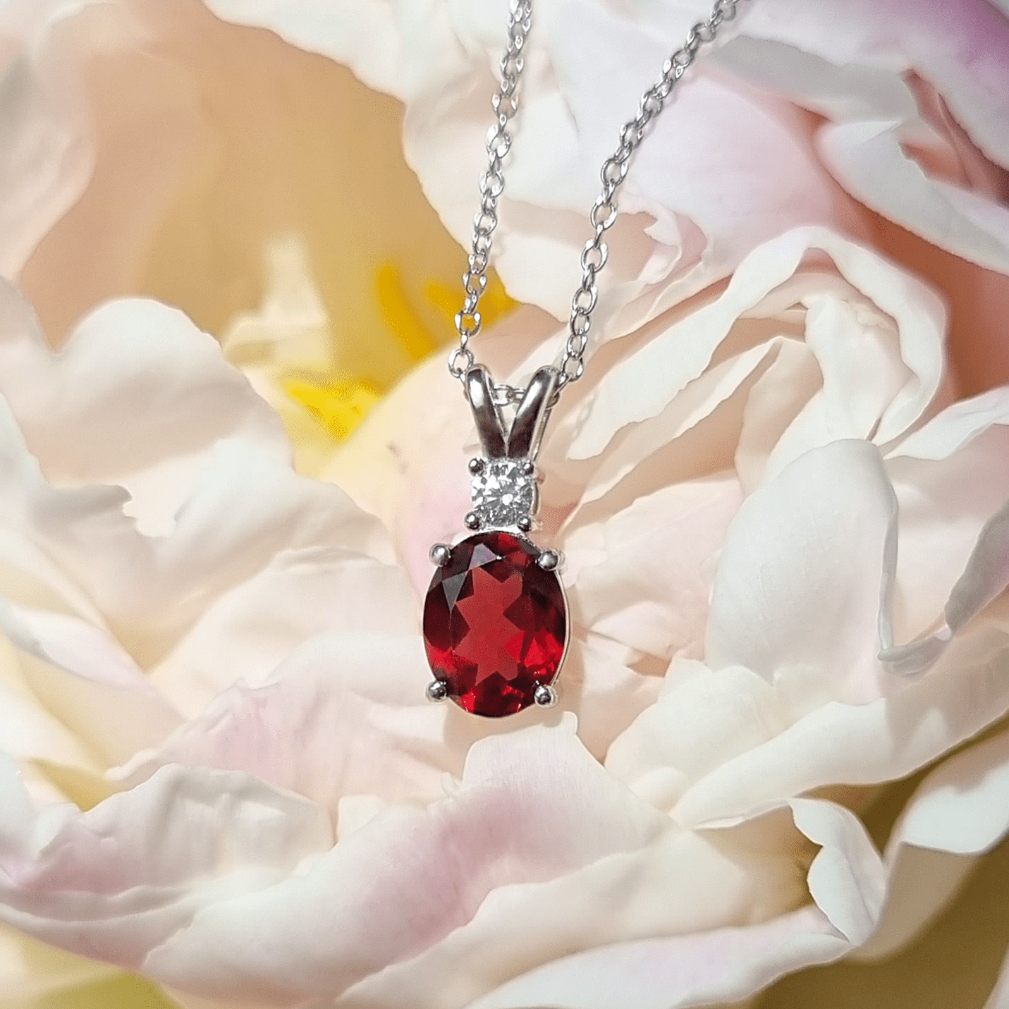 Mini Set 1 - Garnet Jewellery Set in Sterling Silver - Vintress Fashion