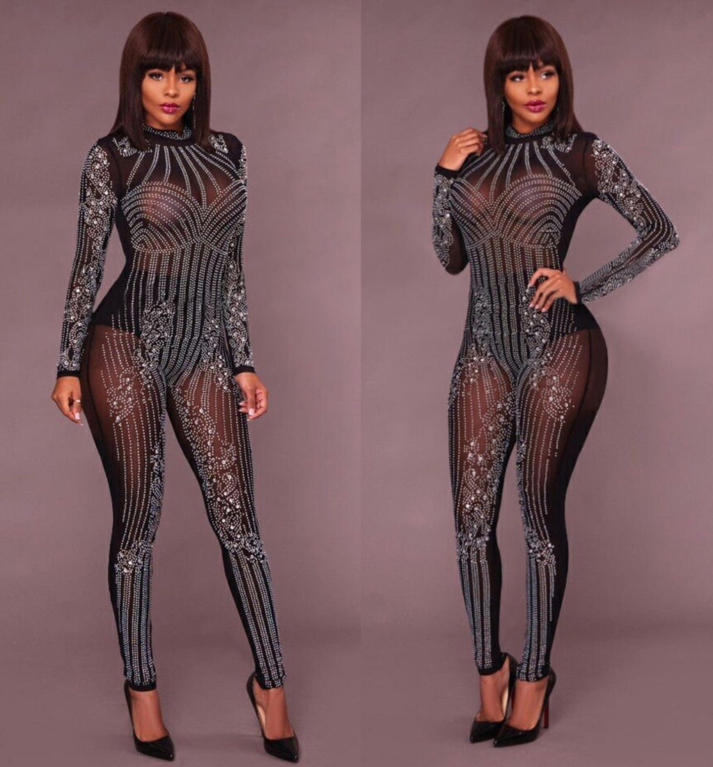 New Hot Drill Mesh Women's Jumpsuit - Vintress Fashion