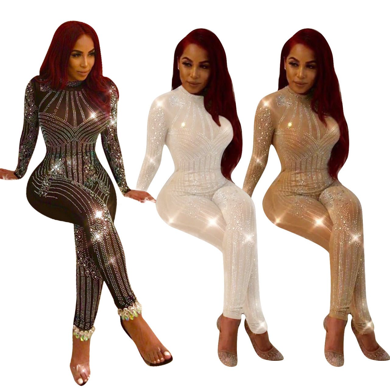 New Hot Drill Mesh Women's Jumpsuit - Vintress Fashion
