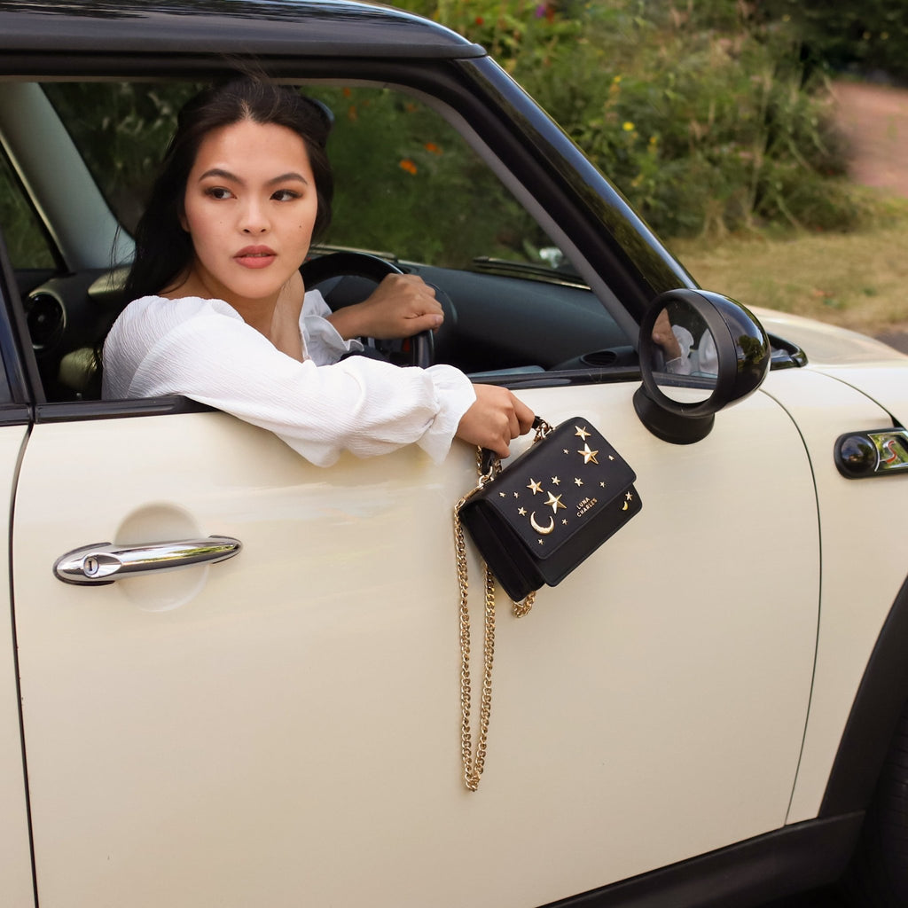 Nova Star Studded Handbag - Black & Gold - Vintress Fashion