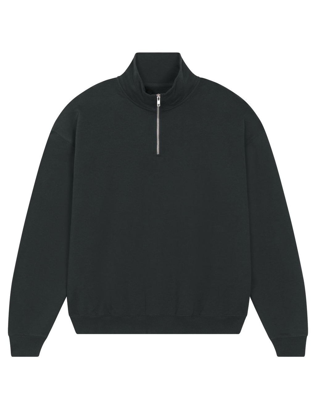 Organic Boxy Quarter Zip Sweatshirt: Unisex - Vintress Fashion