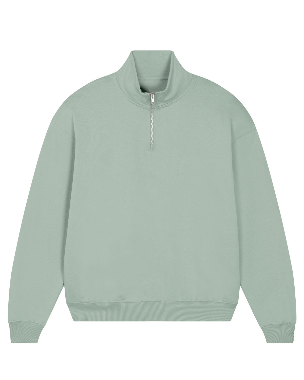 Organic Boxy Quarter Zip Sweatshirt: Unisex - Vintress Fashion