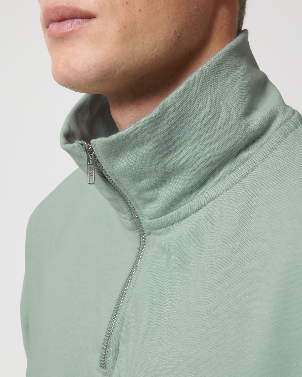 Organic Boxy Quarter Zip Sweatshirt: Unisex - Vintress Fashion